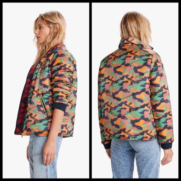💕MOTHER💕 Two Faced Puffer Jacket Reversible Camo - Picture 2 of 16